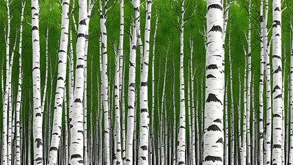 Background: birch forest