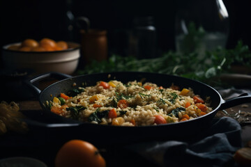 Delicious Traditional Risotto In Big Pan