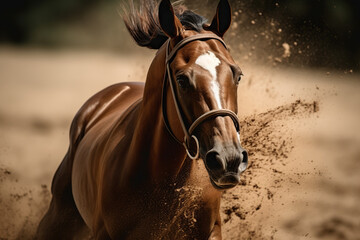 Amazing Horse In Motion Of High-Speed Running