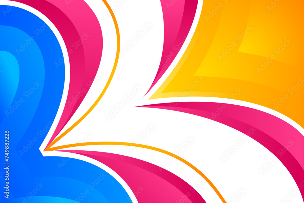 Aufkleber refreshing abstract rainbow wave. vector illustration. horizontal layout with line ornament