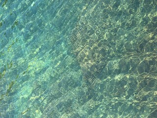 Sea water green natural ripples background.