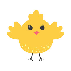 Cute chick. Baby animal. Cartoon flat vector illustration.