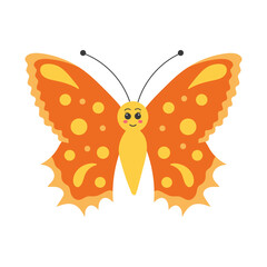 Cute butterfly. Baby insect. Cartoon flat vector illustration.