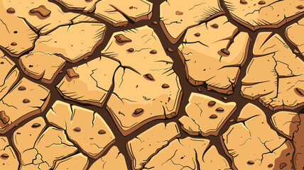 Natural Disasters. The ground is cracked by the drought, vector illustration