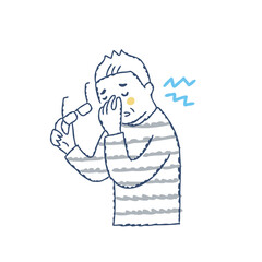 目が疲れているシニア男性
