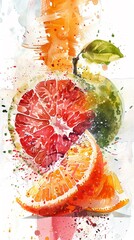 Capture a watercolor QR code made of fruits linking to a virtual orchard tour