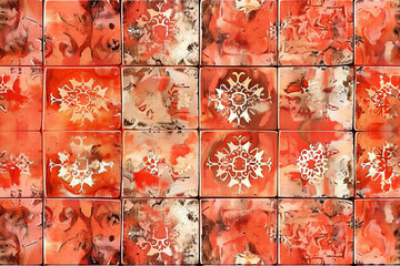 Background of handmade ceramic tiles in various colors