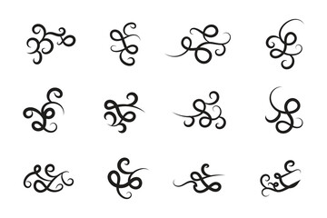 
Vintage Filigree Swirls, calligraphy decorative scroll, Fancy Line Flourishes Swirls Elements, vintage curly thin line Text Ornaments, curls text divider flourish Swirl, calligraphic curl lines 