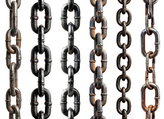 Assorted Vertical Chains Varied Shapes and Materials Set