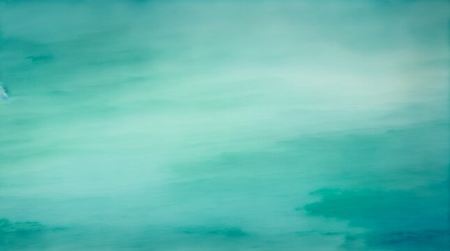 Peaceful aquamarine watercolor canvas with gentle blue and green mixture 