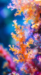 Fototapeta na wymiar Vibrant coral reefs under macro lens, teeming marine life