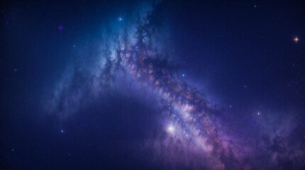 Heavenly tapestry alive with sparkling stars and nebulous clouds in blue and purple  - obrazy, fototapety, plakaty