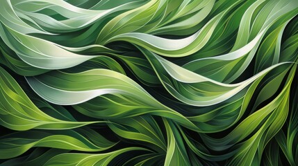 Abstract green swirls, seamlessly designed for a modern and innovative background, AI Generative