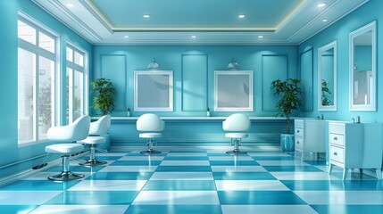 Fototapeta na wymiar Beauty salon interior, stylish and modern, detailed design elements, AI Generative