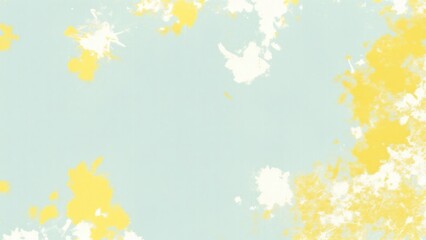 Yellow Teal Gold and White Hazy paint splatter pastel background