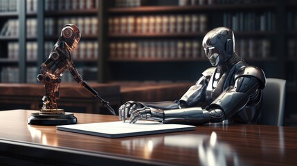 AI related law concept shown - obrazy, fototapety, plakaty