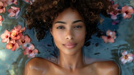 Obraz na płótnie Canvas Perfect skin beauty, spa woman, calm and serene, high clarity, AI Generative