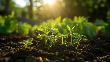 Sunlit Sprouts: A Dance of Light and Life