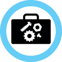 Silhouette of Repair Kit Icon in Flat Style. Vector Illustration.