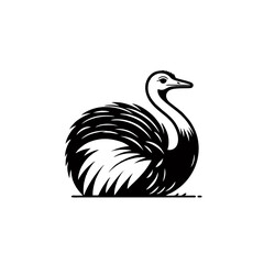 Simple and Clean Ostrich Logo Icon