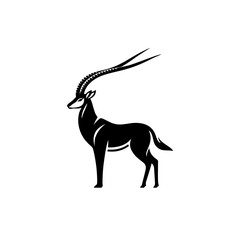 Simple and Clean Gazelle Antelope Logo Icon