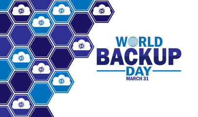 World Backup Day wallpaper with shapes and typography. World Backup Day, background