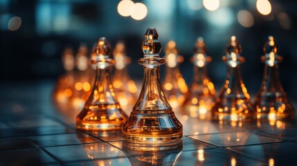 Chess board game concept of business ideas