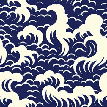 Cloud Japanese seamless pattern
