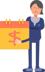 Doctor Character and Payment Date Calendar
