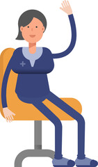 Doctor Character Sitting on Chair
