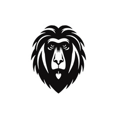 Mandrill Head Front View  Logo Icon Simple and Clean