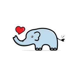 Fototapeta premium cute baby elephant vector illustration for kids