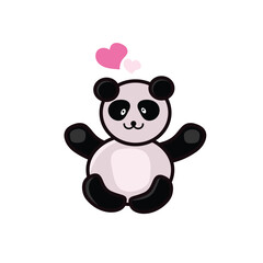 cute baby panda vector illustration for kids