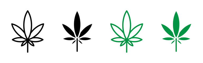 Marijuana Vector Illustration Set. Herbal Essence Sign suitable for apps and websites UI design style.