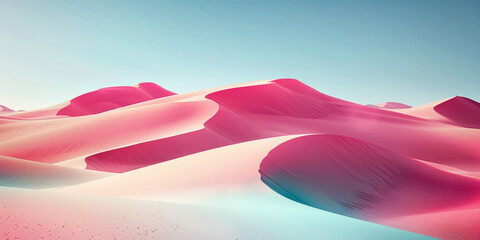 pink sand dunes in the desert on blue sky background, appropriate for travel magazines, blog headers, website backgrounds, or desert themed contras designs.banner