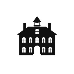 Vector mansion icon. University  building  icon. Office building vector solid icon style illustration. Castle dark halloween icon line style vector. Villa icon vector image.