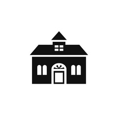 Symbol, logo illustration. University element in trendy style. Suburban residential house line icon. Pixel perfect vector graphics. Outline vector icon. Vector illustration. Small house glyph icon.