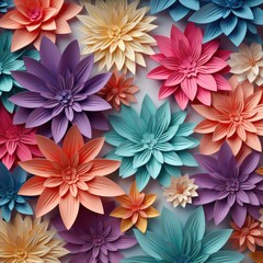 3d Origami paper flower background