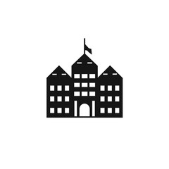 Vector line icon for flat. Premium icon. Building icon. Portugal concept. Mosque, Building icon. Townhall building vector solid icon style illustration. Building bussines centre icon.