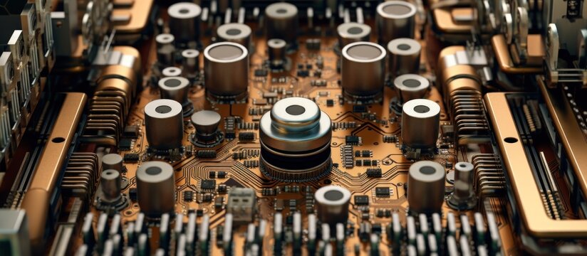 computer circuits and old machines cogs with old technology and new uses