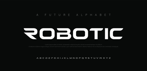 Creative modern technology alphabet fonts. Abstract typography urban sport, techno , fashion, digital, future creative logo font. vector illustration - obrazy, fototapety, plakaty
