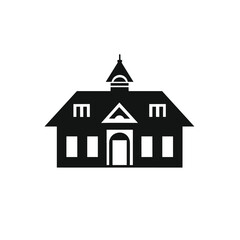 Modern house icon. Townhouse flat icon. House icon - Home sign icon - vector. Thin line house icon can be used for web and mobile. Iconic terraced house. School icon. Building icon.