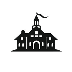 Suitable For Many Purposes. House, real estate icon symbol isolated. School building. School icon vector. Halloween castle icon. Premium quality graphic design icon.