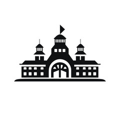 New Jersey Solid Vector Illustration. School building icon. Linear style sign for mobile concept and web design. Congress glyph style design, designed for web and app.