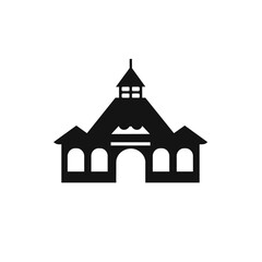 Symbol, logo illustration. Architectural, building, federal icon. Church building vector icon. Mosque icon vector - Islamic prayer house sign. Element of buildings for mobile concept and web apps.