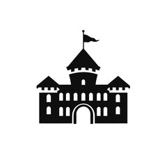 Obraz premium EPS10. School icon in vector. University icon. Schoolhouse, hall, building. Eps. Eps 10. University building sign. School new icon simple vector.