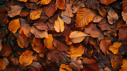 Fototapeta premium Autumn leaves background, flat lay
