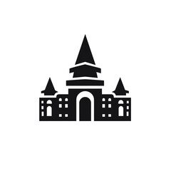 Naklejka premium Amsterdam City buildings outline vector icon. Building, outline, icon - Building vector icon. School Vector Icon. School Building Icon In Trendy Design Vector Eps 10.