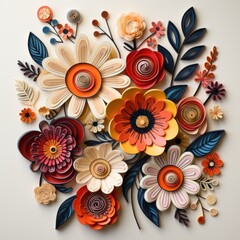 Create a cheerful and vibrant assortment of cartoon flowers