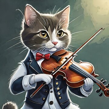 cat and violin